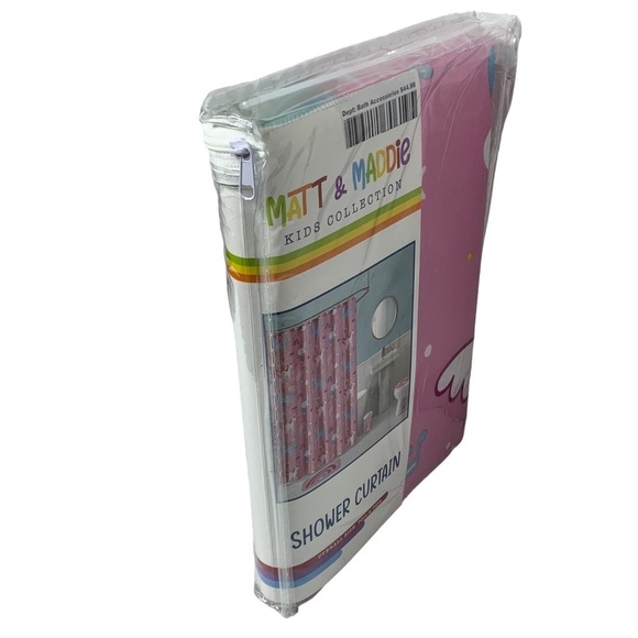 Matt & Maddie Unicorn Rainbow Fabric Shower Curtain 70 X 72 In Multicolor Pink - Picture 6 of 16